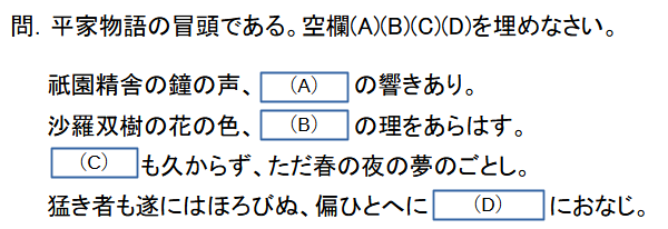 穴埋め問題