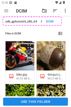 初期フォルダ：DCIM
