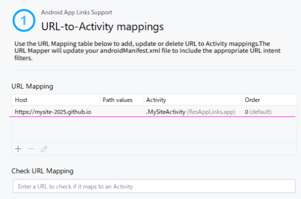 Add URL intent filters（３）