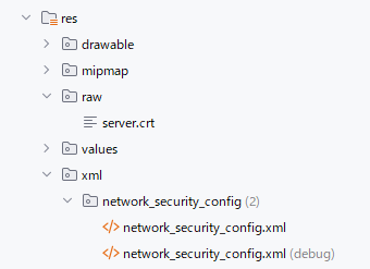 debug/res/xmlへConfigを配置