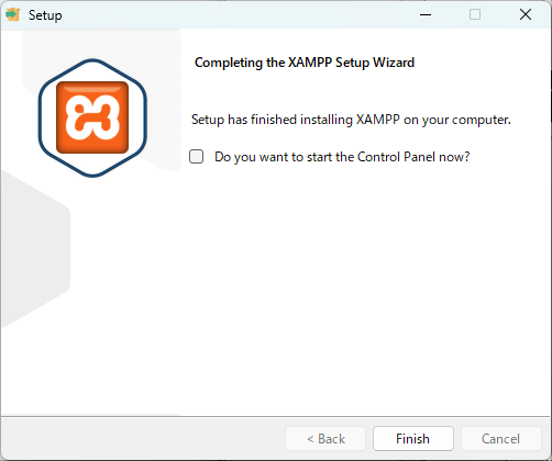 XAMPPインストールの完了